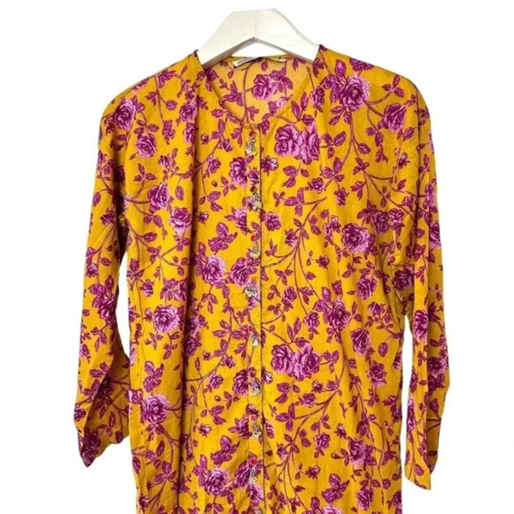 Generation Basic 10/12 Mustard Yellow & Pink Flow… - image 5